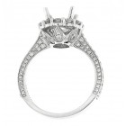 1.30 Cts. 18K White Gold Diamond Engagement Ring Setting With Halo